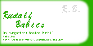 rudolf babics business card